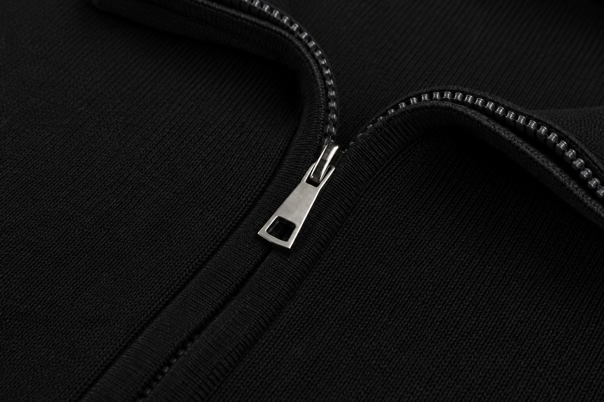 Zipper Style Sweater Cardigan Black