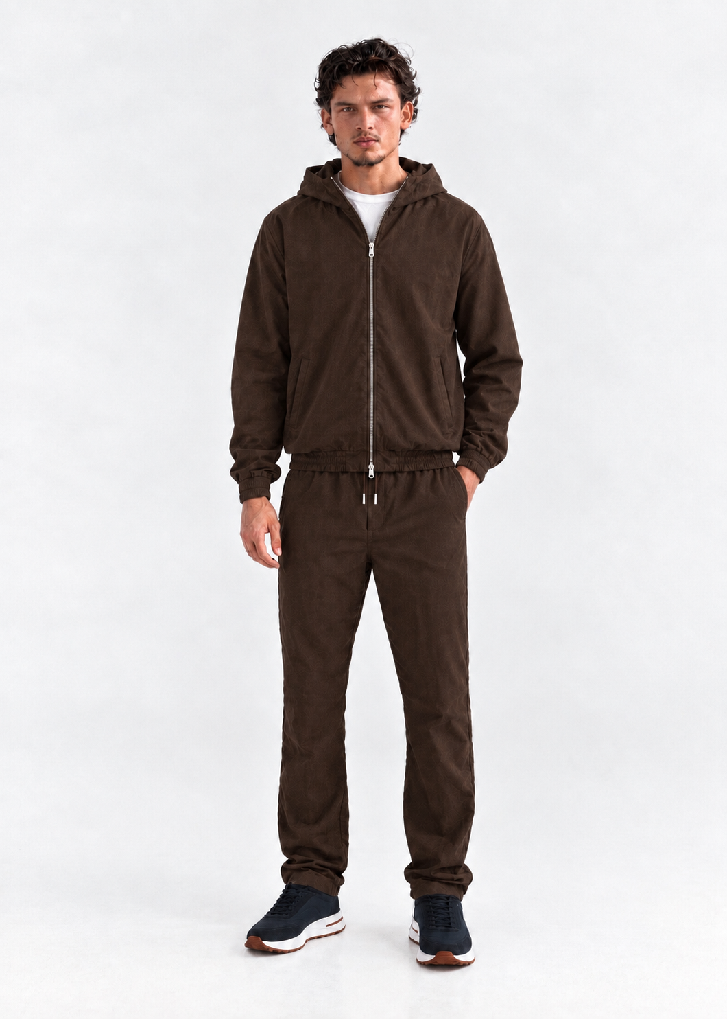 Hooded Tech Suit Espresso Brown