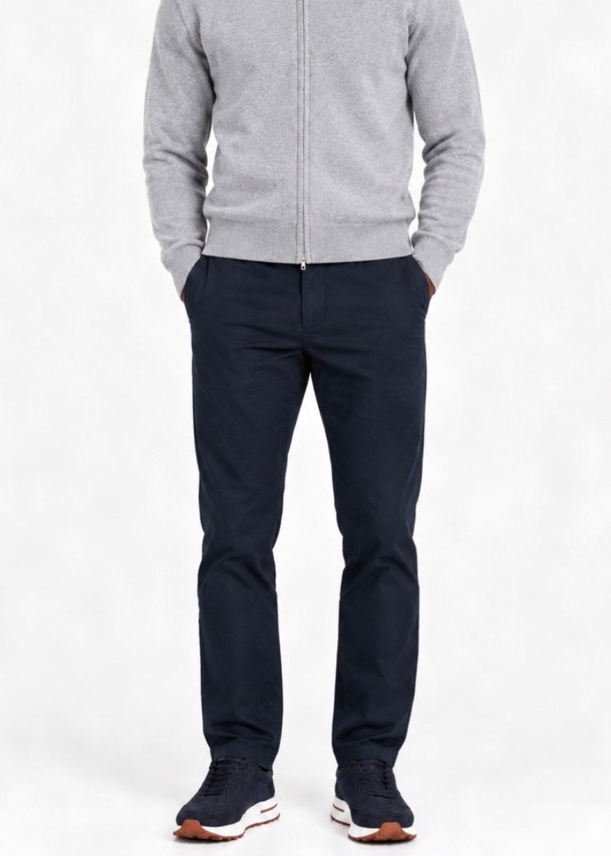 Tapered Slim Fit Suit Pants Navy Blue